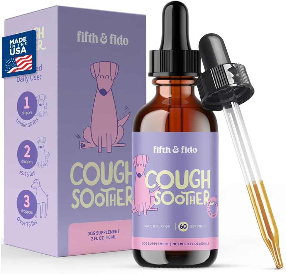 Dog Coughing Remedy - Kennel Cough - Doğal Formula ile Köpek Alerjisi Yardımı - Fast Throat Soothing - ABD'de Köpekler için Sneezing Relief - Made in USA