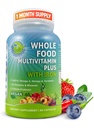 Vegan Whole Food Daily Multivitamin with Iron, methylated Multivitamin for Women and Men, Made with Fruits & Fruits, B-Complex, Probiotics, Enzymes, CoQ10, Omegas, Turmeric, Non-GMO, 90 Count