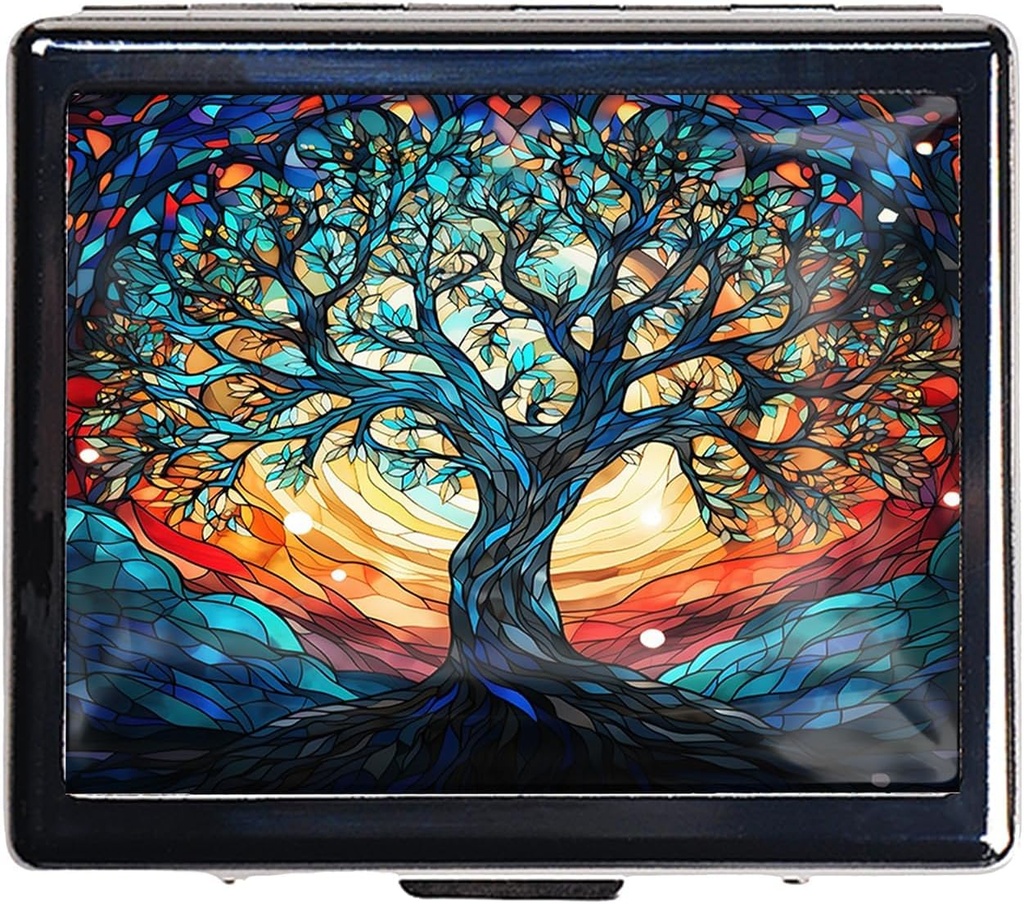 7 Days Chromed Shiny Silver Pill Organizer with Mirror Inside Has 8 Ayrı Karşılaştırmalar Rect bok 7 Gün Pill Box Pill Case (Tree of Life)