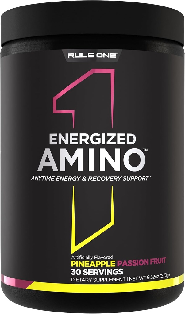 Κανόνας 1 Energized Amino – Ανά πάσα στιγμή την ενέργεια και την ανάκτηση υποστήριξη με BCAAs, Γλουταμίνη, κιτρουλίνη, Beta Alanine, και καφεΐνη από πράσινο καφέ & φύλλα τσαγιού (30 σερβίτσια, ανανάς passionfruit)