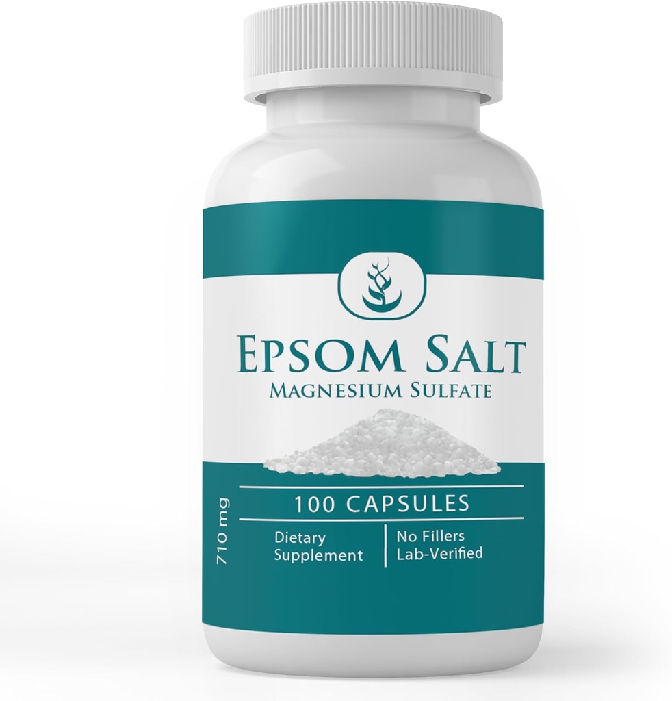 Pure Original Materialss Epsom Salt, (100 Capsules) Her zaman Pure, No Wordss Or Fillers, Lab  Onaylandı
