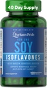 Puritan's Pride Non-GMO Soy Isoflavones 750 mg, Dietary Supplement with Active Daidzein, Genistein ve Glycitein Supports Menopause and Hot Flashes, 120 Hızlı Yayın Kapsülleri