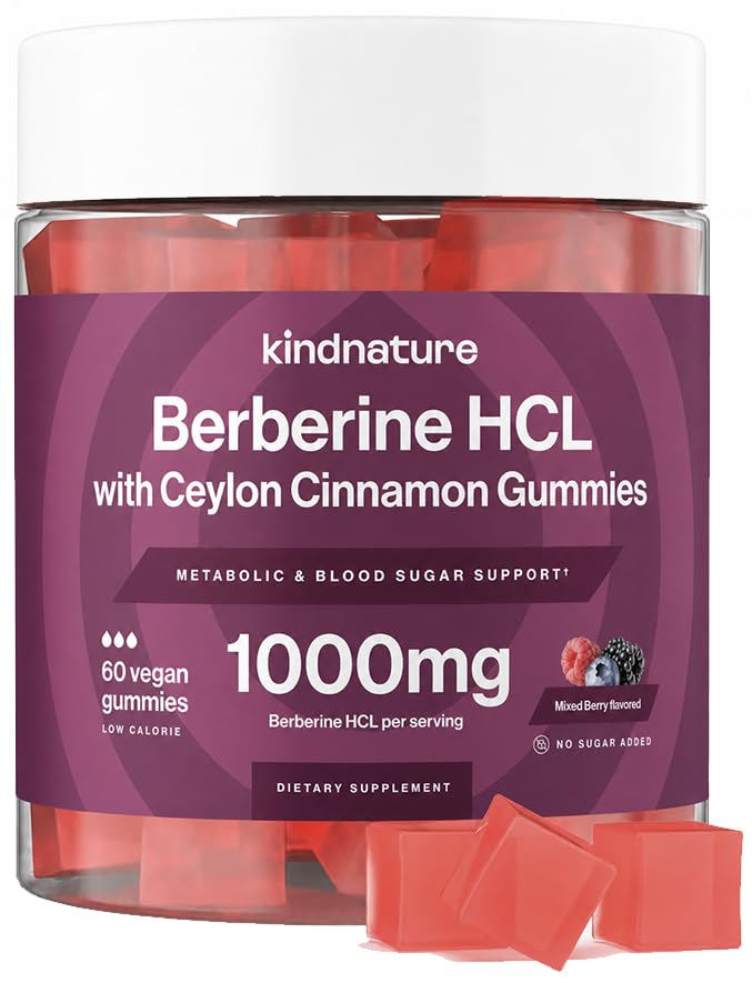 Ceylon Cinnamon & Resveratrol ile 1000 mg Berberine Gummies 1000mg – Blood Sugar-Free Vegan Supplement for Blood Sugar Support, Metabolism, Cravings Wellness – Non-GMO, Gluten-Free