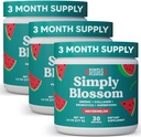Απλά Blossom Διατροφή Daily Greens & Superfood Powder + Collagen + Probiotics for Women's Digestive Health & Bloating Relief. Βοήθεια για την Υγεία σας Bloom - 3 Μήνες προσφοράς - Καρπούζι
