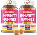10In-1 Immune Gummies with Multivitamins, 100% Daily çinko, C & D3 Immunity Supplement + Echinacea, Sambucus Elderberry, Turmeric, Magnezyum, Immune Support, Genel Sağlık, Sugar Free, 2 Pack