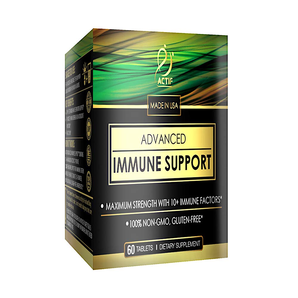 Actif Advanced Immune Support with 10+ Factors for Immunity Booster - 100% Φυσικό, Μη-ΓΤΟ, 60 καταμέτρηση