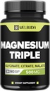 %20 Purified Magnezyum Triple Kompleksi - 500 mg of Magnezyum Glycinate, Malate & Citrate for Muscles, Comfortable Mood, and Energy Production - 90 Capsules - 100 mg Elemental Triple Magnezyum