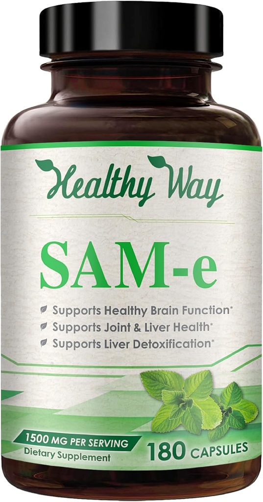 1500 mg SAM-e Supplement - Yüksek Kuvvetli S-Adenosyl-L-Methionine Capsules 1500 mg for Brain Liver and Mood Support - Non-GMO High Abxia Same Supplement (60 hizmet)