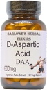 Barlowe's Herbal Elixirs D-Aspartic Acid Supplement | DAA | 600 mg Per Capsule | 60 Veggie Capsules | Athletic Performance | Stearate Free | Glass Şişe Şişe