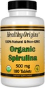 Sağlıklı Origins Spirulina, 500 mg (Organic) - Organik Spirulina Tablet A & Vitamin B12 - Kosher sertifikalı - Vegan, Non-GMO ve Gluten-Free Spirulina Pill - 180 Tablet