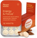 NeuroGum Energy Caffeine Mints (144 Τεμάχια) - Ζάχαρη Χωρίς με L-θεανίνη + Φυσική καφεΐνη + Βιταμίνη Β12 & Β6 - Nootropic Energy & Focus Supplement for Women & Men - Keto & Vegan, Cinnamon Flavor