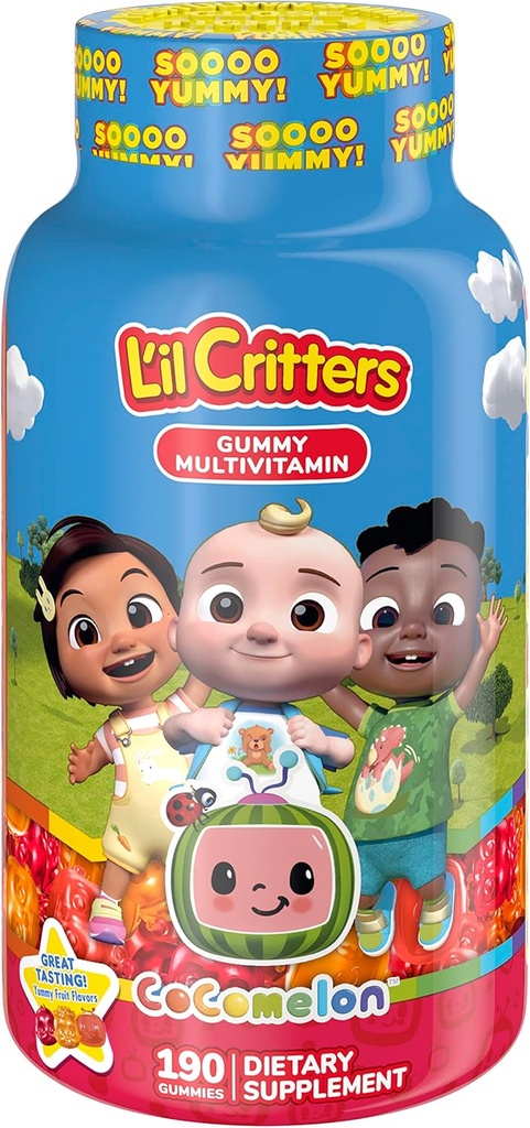 L'il Critters Co Comelon Daily Gummy Multivitamin for Kids, 190 Gummies