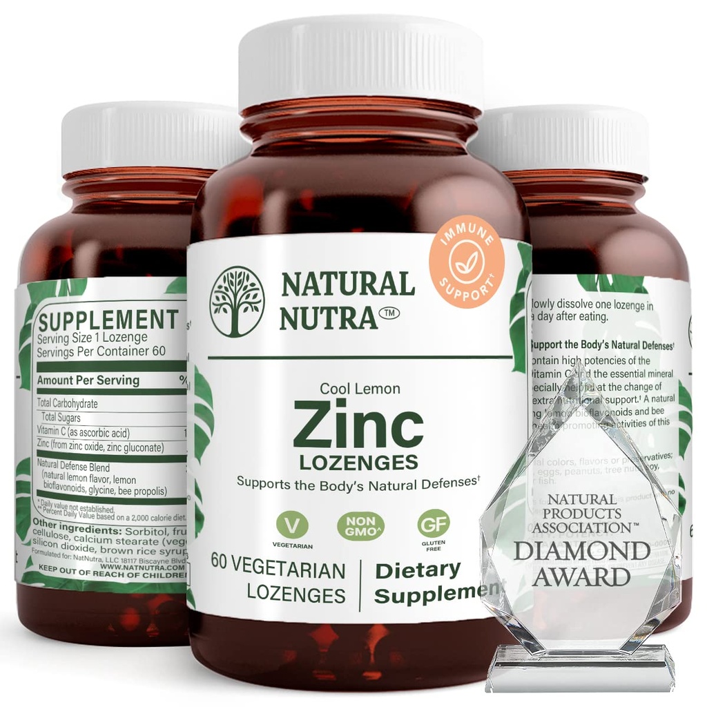 Doğal Nutra Çinko C vitamini, Limon Flavor, Destek Immune, Nervous System & Bone Strength, Bioflavonoyaklar ve Bee Propolis, Sublingual çinko Gluconate, 60 Vegetarian