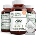 Φυσικός ψευδάργυρος Nutra Lozenges με βιταμίνη C, άρωμα λεμόνι, υποστήριξη ανοσοποιητικό, νευρικό σύστημα & δύναμη των οστών, Ενισχυμένος με Bioflavonoids και Bee Propolis, Υπογλώσσιο γλυκονικό ψευδάργυρο, 60 χορτοφάγους
