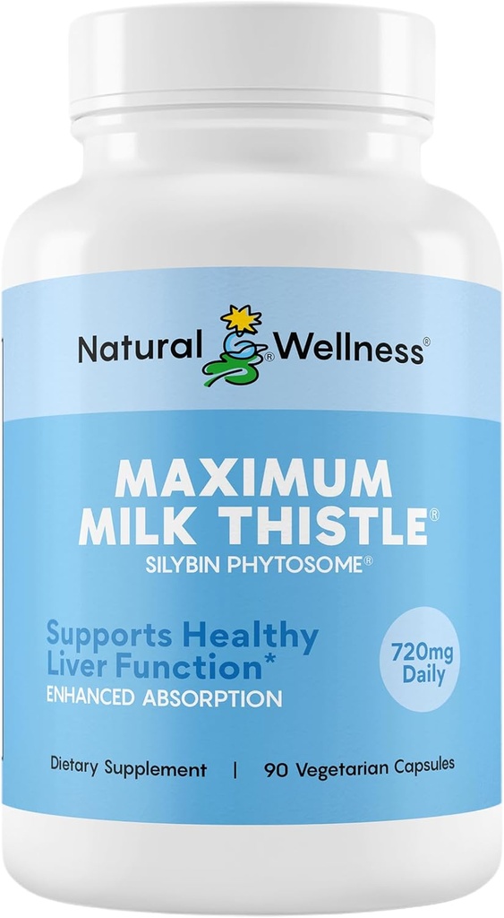 Maximum Milk Thistle – Potent Milk Thistle Supplement for Liver Cleanse, Detox & Repair – Supports Liver Health, Enzyme Function & Detoxification – Vegan, Non-GMO, 720mg Daily, 90 Capsules