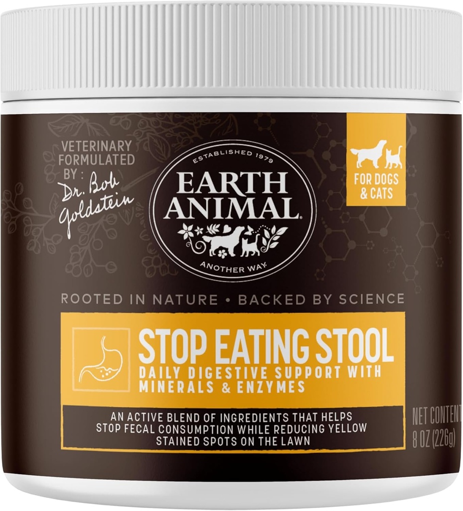 Dünya Hayvanı Apothecary Toz Tamam - Köpekler ve Kediler için Stool Beslenme Tozunu Durdurun - 8 oz