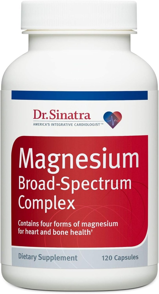 Dr. Sinatra'nın Magnezyum-Broad-Spectrum Kompleksi ile Glycinate ve Citrate for Health Blood Printing Levels and Blood Flow (400 mg)