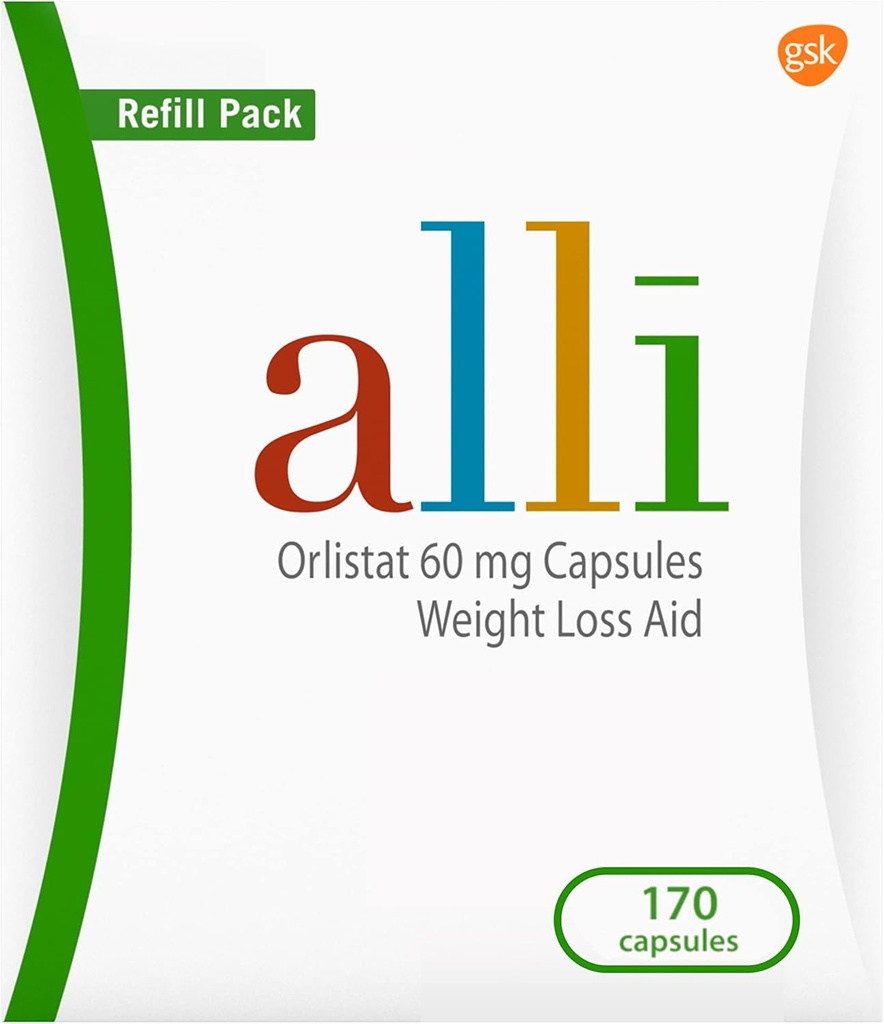 Alli Diyet Kilo Kaybı Tamam Pills, Orlistat 60 mg Capsules, 170 Kont