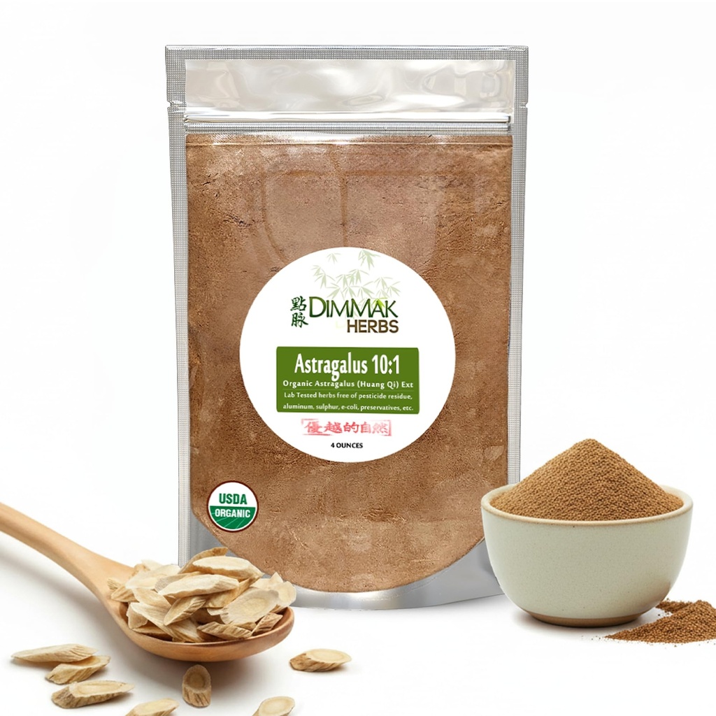 Organik Astragalus 10:1 Ekstra Toz | Huang Qi Mekanik Granules | Lab Test Edildi, USDA Organik 4oz / 112g Tarafından Dimmak Herbs
