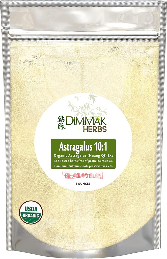 Organik Astragalus 10:1 Ekstra Toz | Huang Qi Mekanik Granules | Lab Test Edildi, USDA Organik 4oz / 112g Tarafından Dimmak Herbs