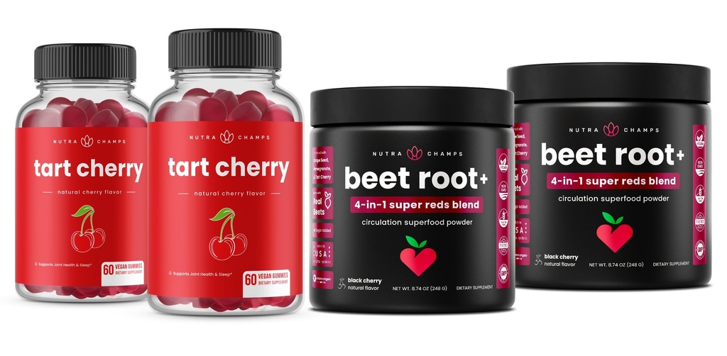 NutraChamps Tart Cherry Gummies & Beet Root Powder