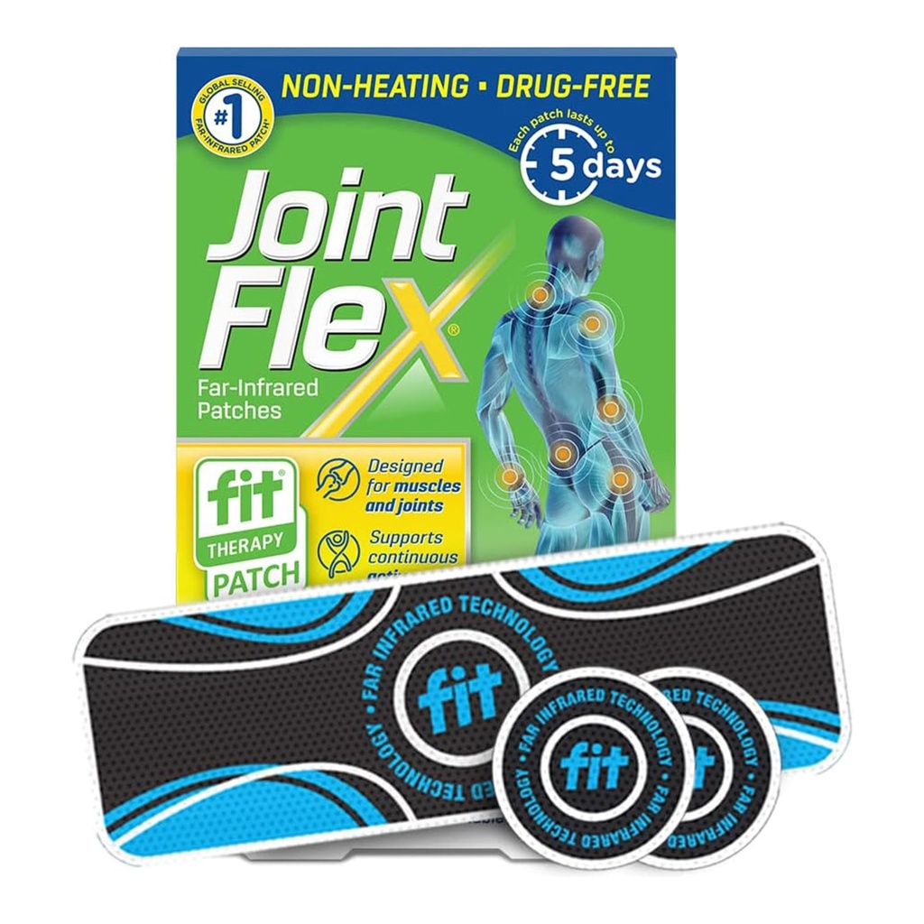 JointFlex FIT Therapy Far Infrared Patch Trial Pack, υποστηρίζει συνεχή ενεργό κινητικότητα για τους μυς & αρθρώσεις, έως 5 ημέρες / παρτίδα, Αδιάβροχη, Μη Θερμαντική, Χωρίς φάρμακα—3-ct, 1 Ορθογώνιος/2 γύρος