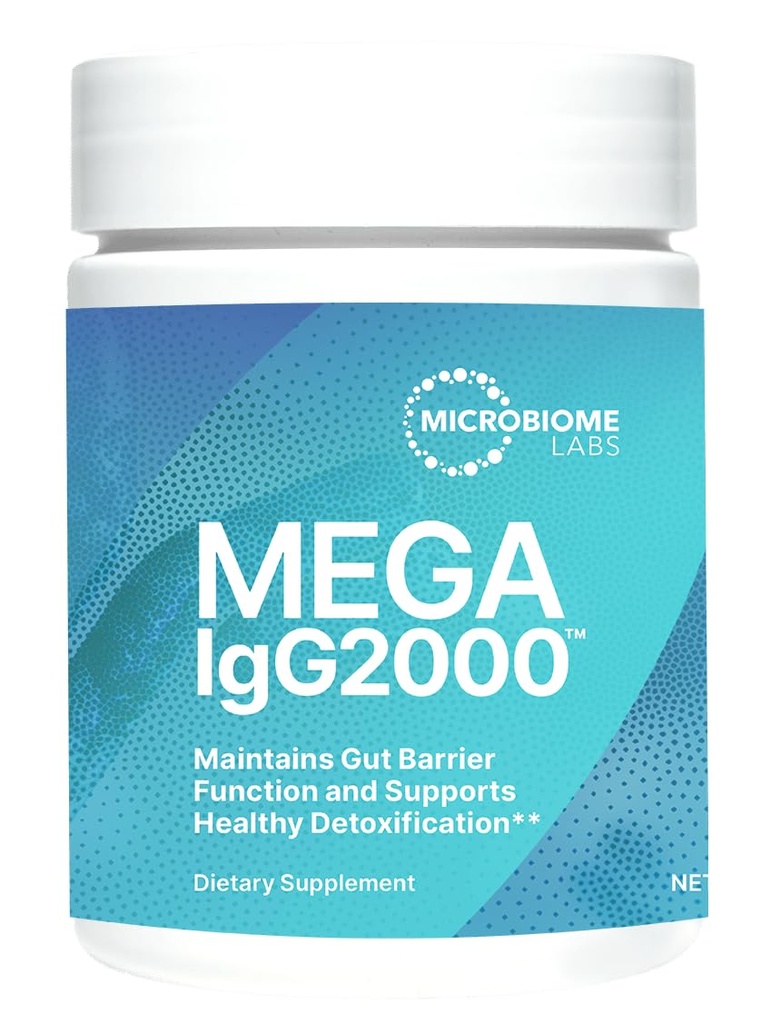 Microbiome Labs Mega IgG2000 Gut Health Powder for Women, Men & Kids 2+ - IgG συμπλήρωμα ανοσοσφαιρίνης για την υποστήριξη της υγείας Digestive - συμπλήρωμα χωρίς γαλακτοκομικά βοοειδή συμπλήρωμα Colostrum Εναλλακτική (2.1 Ουγγιά)