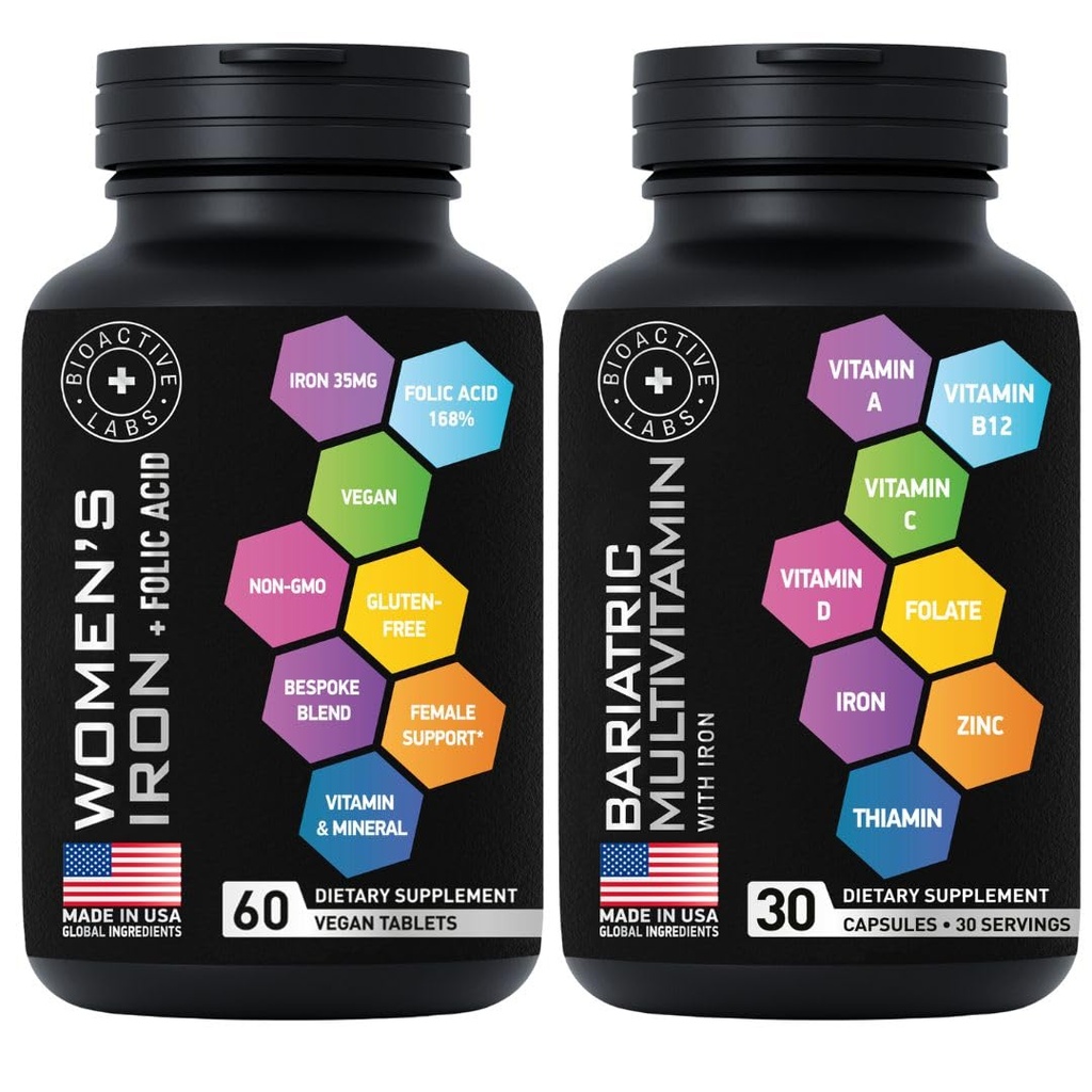 Bariatric Multivitamin and Vegan Iron Post Gastric Bypass Vitamin Bundle