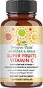 Organik Veda Supertres Vitamin C Capsule with Acerola Cherry & Amla Berry - Tüm Gıda Doğal Vitamin C Supplement with Citrus Bioflavonoids for Immunity, Cellular & Skin Health - 120 Vegan Pills