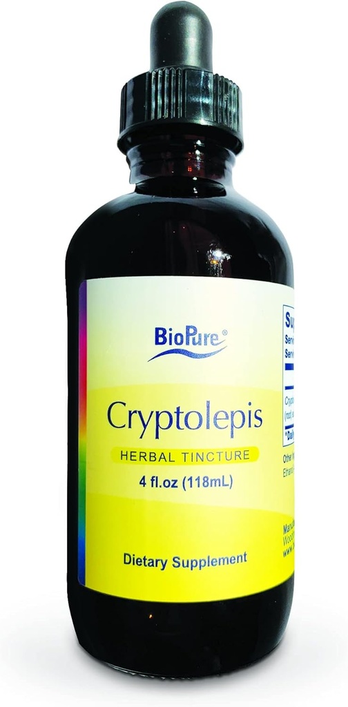 BioPure Cryptolepis Herbal Tincture – Cryptolepis Sanguinolenta'nın Immune Desteği, mikrobiyom Dengesi ve Gastrointestinal Sağlık - 4 fl oz