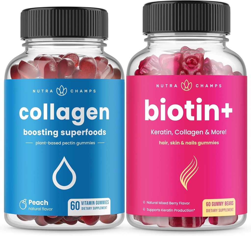 NutraChamps Πλήρη μαλλιά, δέρμα & νύχια Bundle.