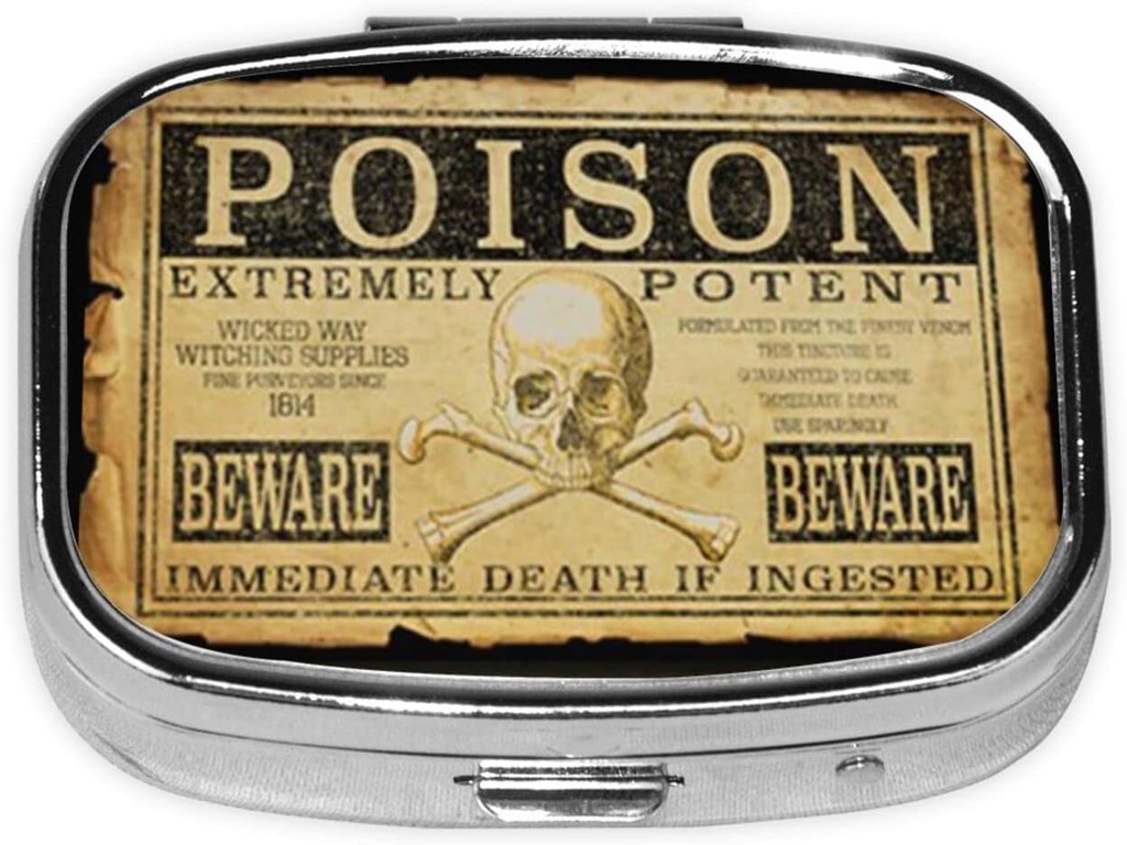 Metal 2tment Pill Organizer Travel Friendly Portable Compact Pill Box Cute Pill Case, Pocket Wallets Daily Portable Medicine Vitamin Tablet Depolama (Extremely Potent) için