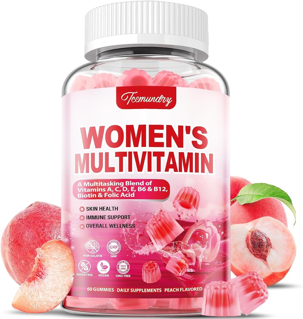 Kadınlar Multivitamin Gummies - A, C, D, E, Niacin, Folate, B6 & B12, Iron, Steel, çinko - Multi Vitamins & Minerals for Skin, Hair, Energy & Immune
