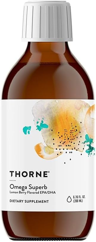 THORNE - Omega Superb - Εύκολη Doοσολόγηση Υγρό ιχθυέλαιο με EPA και DHA* - Λεμονάδα - 6.76 Fl Oz (200 ml)