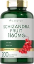 Carlyle Schisandra Supplement 1160 mg | 200 Capsules | Berry Meyve Takdir | No-GMO ve Gluten Ücretsiz