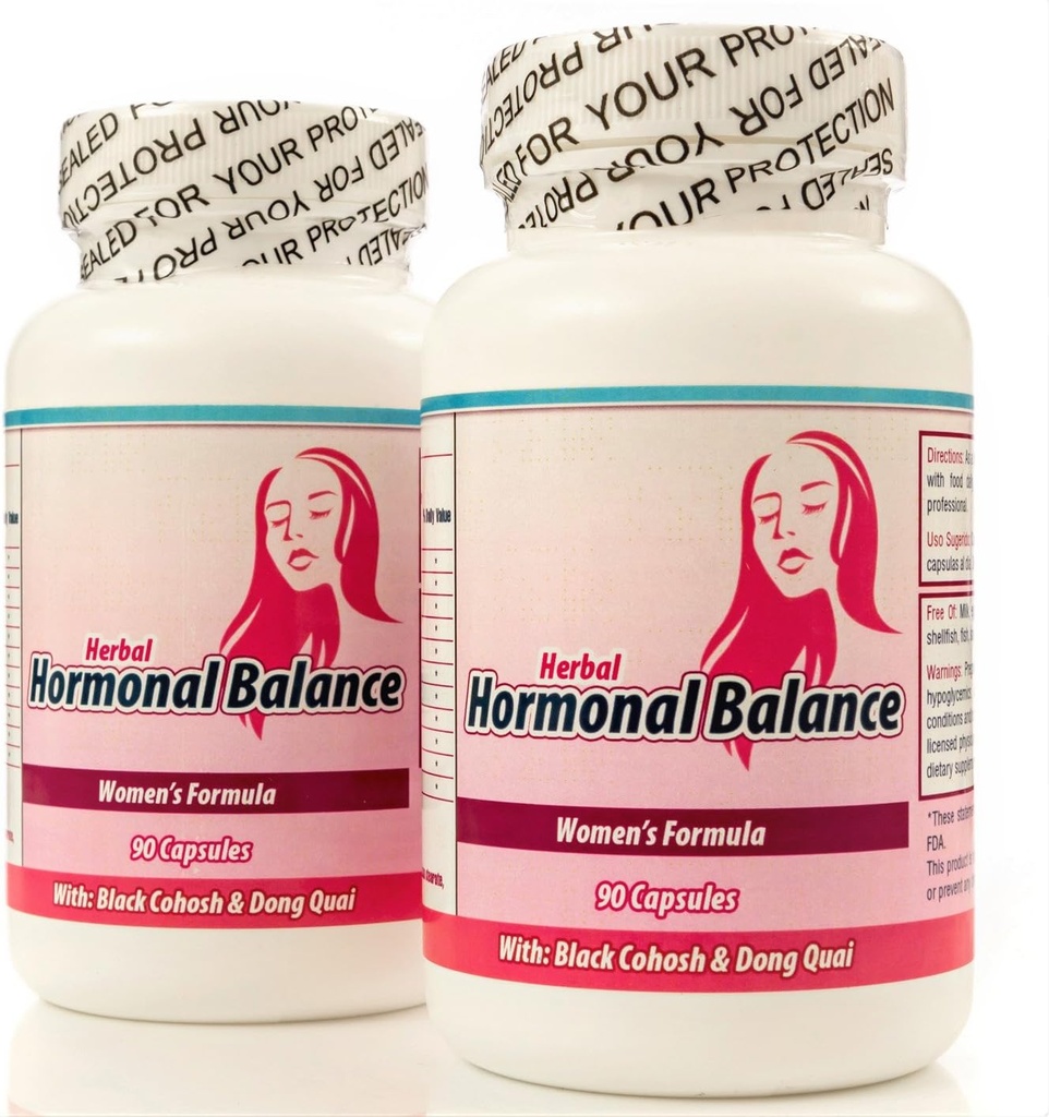 Denge Hormonal. Suplemento Natural para dengesi las Hormonas femias. Set de 2 frascos con 90 capsulas CADA uno. Tratamiento para 3 Meses. %100 Doğal
