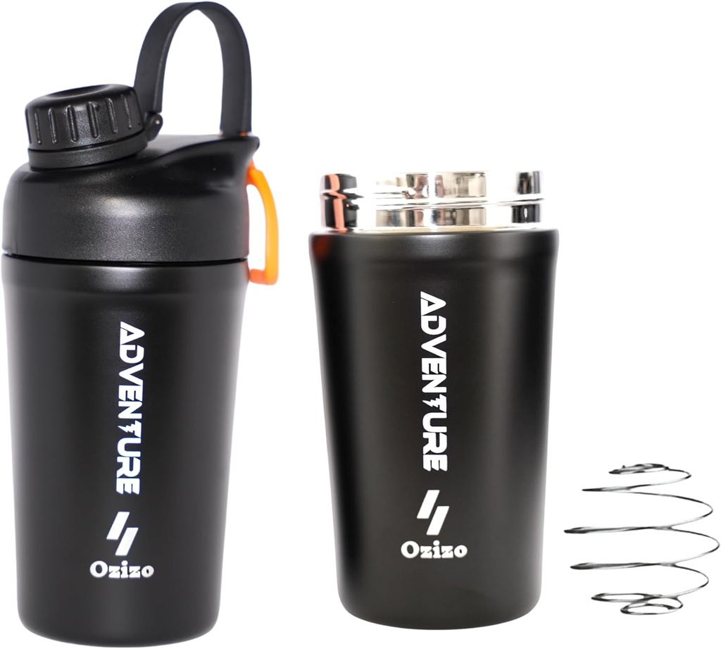 Ozizo Protein Mixing Cup for Protein Mixes – 20 ουγγιά μπουκάλι αναδευτήρα πρωτεΐνης από ανοξείδωτο χάλυβα, μονωμένο, διαρροή απόδειξη, Odor ανθεκτικό, μικρό χαριτωμένο mixer γυμναστήριο για άνδρες, γυναίκες, αγόρια, κορίτσια, ζεστά και κρύα ποτά