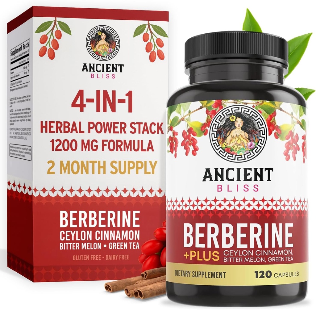 Eski Bliss Berberine HCL 1200 mg ile Ceylon Cinnamon, Bitter Melon ve Yeşil Çay Ekstraksiyonu - 120 Capsules