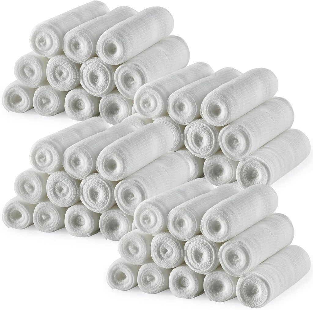 MEDca Gauze Bandage Rolls - 48 Pack, x 4 Yards, Medical Grade Gauze ve Yara Elbiseleri ve İlk Yardım Kitage
