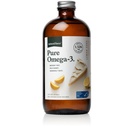 Doğal Kuvvet Saf Omega 3 - Sıvı Balık Yağı - Lezzetli Limon Kek Flavor - Mercury Free, Wild Caught, Lab Tested - 1.326 mg Triglyceride EPA, DHA, & DPA - 16 Oz Glass Şişe Şişe Şişe Şişe Şişe Şişe