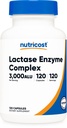 Nutricost Lactase Enzyme Complex 3.000 FCC ALU, 120 κάψουλες για χορτοφάγους - Μη ΓΤΟ, Χωρίς γλουτένη, 120 μερίδες