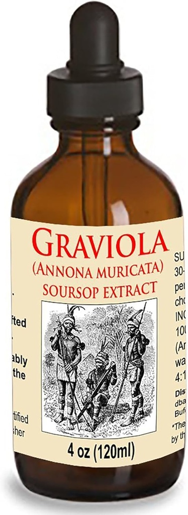 Organik Graviola Sıvı Soursop 4 oz Wildcrafted Tincture (Annona Muricata) : Immune System ATM (4oz)