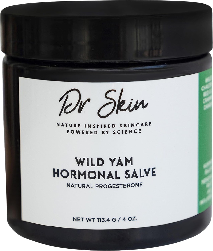 Dr. Skin Wild Yam Cream for Hormon Balance 4oz | 100% Organik Doğal Menopause & Perimenopause Support, Herbal Yam Cream for Women PMS, Hot Flashes, Mood Swings, Night Sweats, Cramps Relief