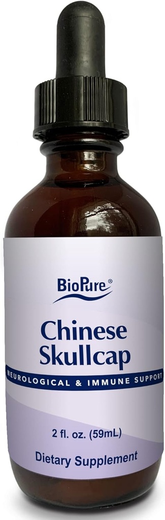 BioPure Chinese Skullcap Herbal Tincture – Biyoaktif Flavonoyaklarda Zengin Ekstraksiyon, Immune, Circulation, Microbiome Balance, & Whole-Body Wellness – 2 fl ozzz