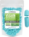 XPRS Nutra Boyutu 00 Boş Kapsüller - 100 Kont Boş Vegan Capsules - Vejetaryen Boş Pills - DIY Sebze Kapsülü - Veggie Pill Caps (Aqua)