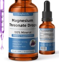 Magnezyum Threonate Liquid 500 mg, Yetişkinler veKids için, Sebze Glycerin Base daha iyi Dissolve, Beyin Sağlığı, Stres ve Kas Yardımı, Nerve Health, Non-GMO, Gluten-Free, Vegan, 2 FL.OZ.