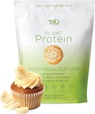 TRU Plant Temel Protein Toz, BCAA, EAA, 20g Vegan Brown Rice & Pea Protein, 100 Calories, 27 Vitamin, Yapay Flavors 25 Hizmet (Peanut Butter Banana Cupcake)