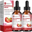 M inç Glycinate Liquid, High Abvitamin Magnezyum Sıvı Hücre Fiber, Bromelain, Vitamin B6, C, D, çinko, Çocuklar ve Yetişkinler için Magnezyum Tamam, Strawberry Flavor, 2 Pack