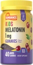 Sundance Kid'in Melatonin Gummies 1mg | 40 Kont | Cherry Flavor | Vegan, Non-GMO ve Gluten Free Supplement Supplement Supplement