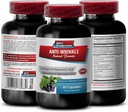 Resveratrol 250 - Αντιρυτιδική χάπια - Αντιγηραντική φροντίδα του δέρματος για τις γυναίκες, αντιρυτιδικά χάπια κολλαγόνου, χυμός αλόης vera για το δέρμα, κάψουλες aloe vera οργανικές, βιταμίνες τρανσορονικό οξύ, 1 Bot 60 κάψουλες